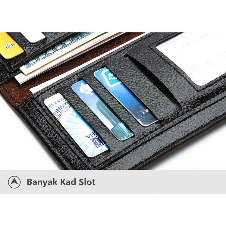 DealS Jeep Buluo Long Fold PU Leather Wallet Multiple Card Slots Men Wallet Purse Dompet Lelaki Bisnes Beg Duit Kulit