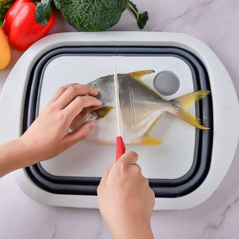 Portable Collapsible Cutting Board Papan Pemotong Foldable Chopping Board Kitchen Drainer Sink Basket Wash Basin Strainer Chopper