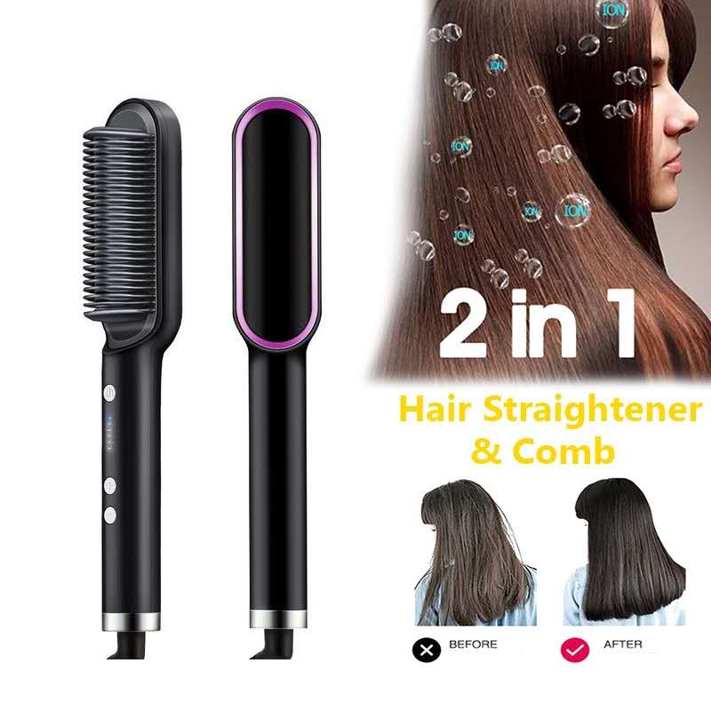 Hair straightener comb Hair Curler Hair crimper fast Heating not hurt Hair Straight Hair Curling rambut K-SKIN