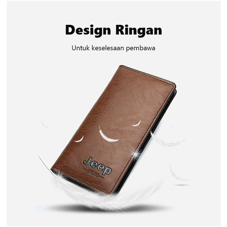 DealS Jeep Buluo Long Fold PU Leather Wallet Multiple Card Slots Men Wallet Purse Dompet Lelaki Bisnes Beg Duit Kulit