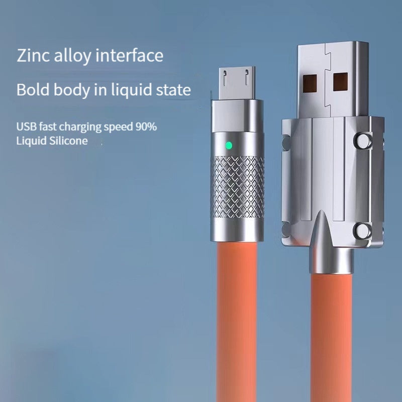 120W 6A Super Fast Charge cable Type C Liquid Silicone Cable Quick Charge Micro USB Cable Charger