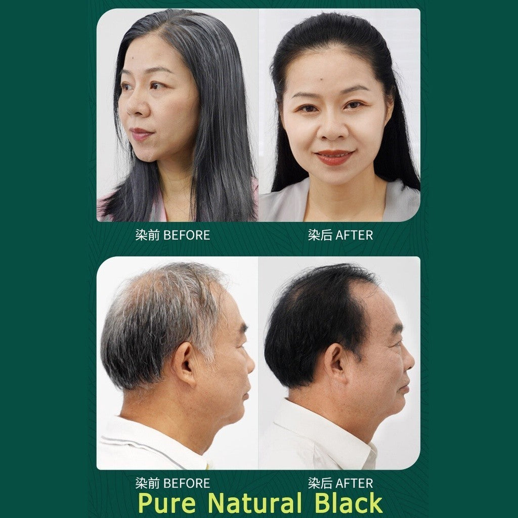 Natural Black Hair Shampoo 500mL Hair Dye Professional 3-In-1 Wash/Nourish/Dye Grey Hair White Hair Turn To Black